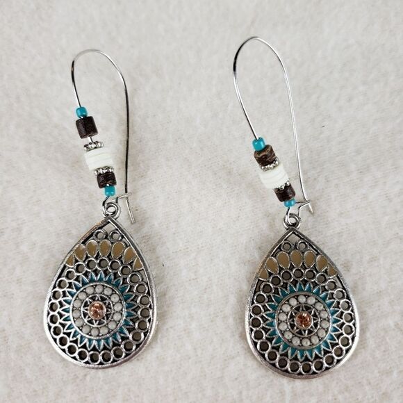 Beaded Mandala Earrings - Picture 2 of 3